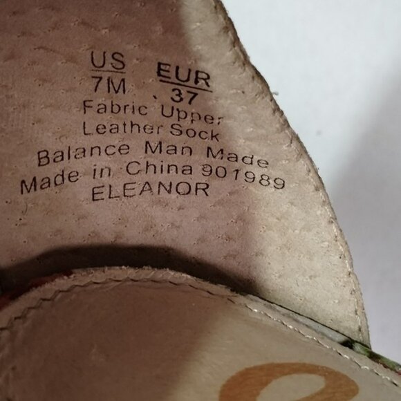 Sam Edelman Eleanor Floral Print Ankle Strap Heels Size 7 Women's Shoes - Picture 9 of 13